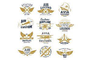 Vintage Aeronautical Logo - Aviation logo Photos, Graphics, Fonts, Themes, Templates ~ Creative ...