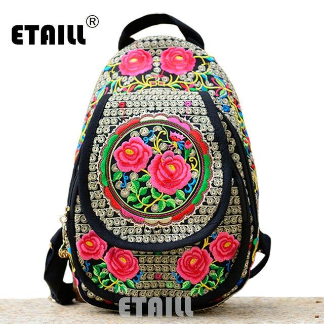 Backpack Brand Logo - Chinese Hmong Boho Indian Thai Embroidery Brand Logo Backpack ...