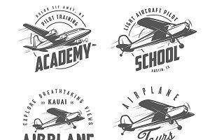 Vintage Aeronautical Logo - Aviation logo Photos, Graphics, Fonts, Themes, Templates ~ Creative ...