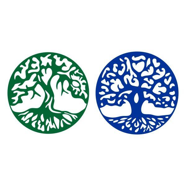 Blue Tree Circle Logo - Tree Circle Icon Cuttable Design