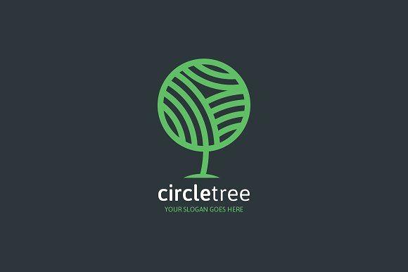 Tree in Circle Logo - Circle Tree Logo Logo Templates Creative Market