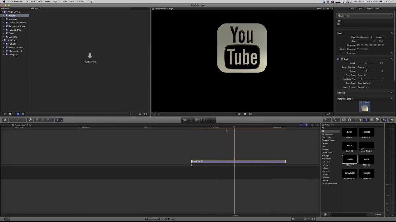 Final Cut Pro Logo - How to Easy create 3D Logo animation in Final Cut Pro X FCPX and ...