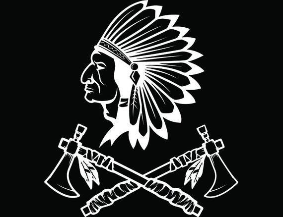 Chief Spear Logo - Indian Logo 15 Native American Warrior Heritage Wild West | Etsy