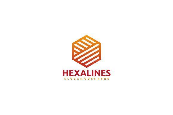 Hexagon with Lines Logo - Hexagon Lines Logo Logo Templates Creative Market