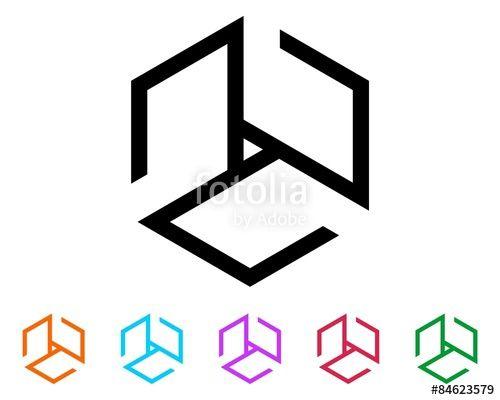 Hexagon with Lines Logo - abstract hexagon line logo v.1