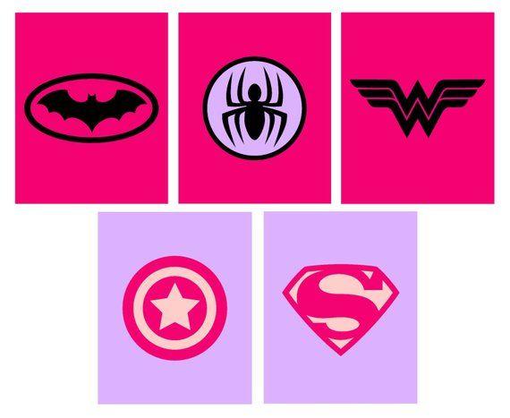 Female Superhero Logo - Girl Superhero Printables Girl Superhero Logos | Etsy