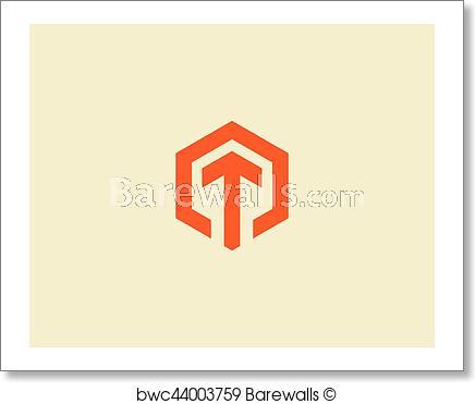 Hexagon with Lines Logo - Abstract letter T vector logotype. Line hexagon creative simple logo ...