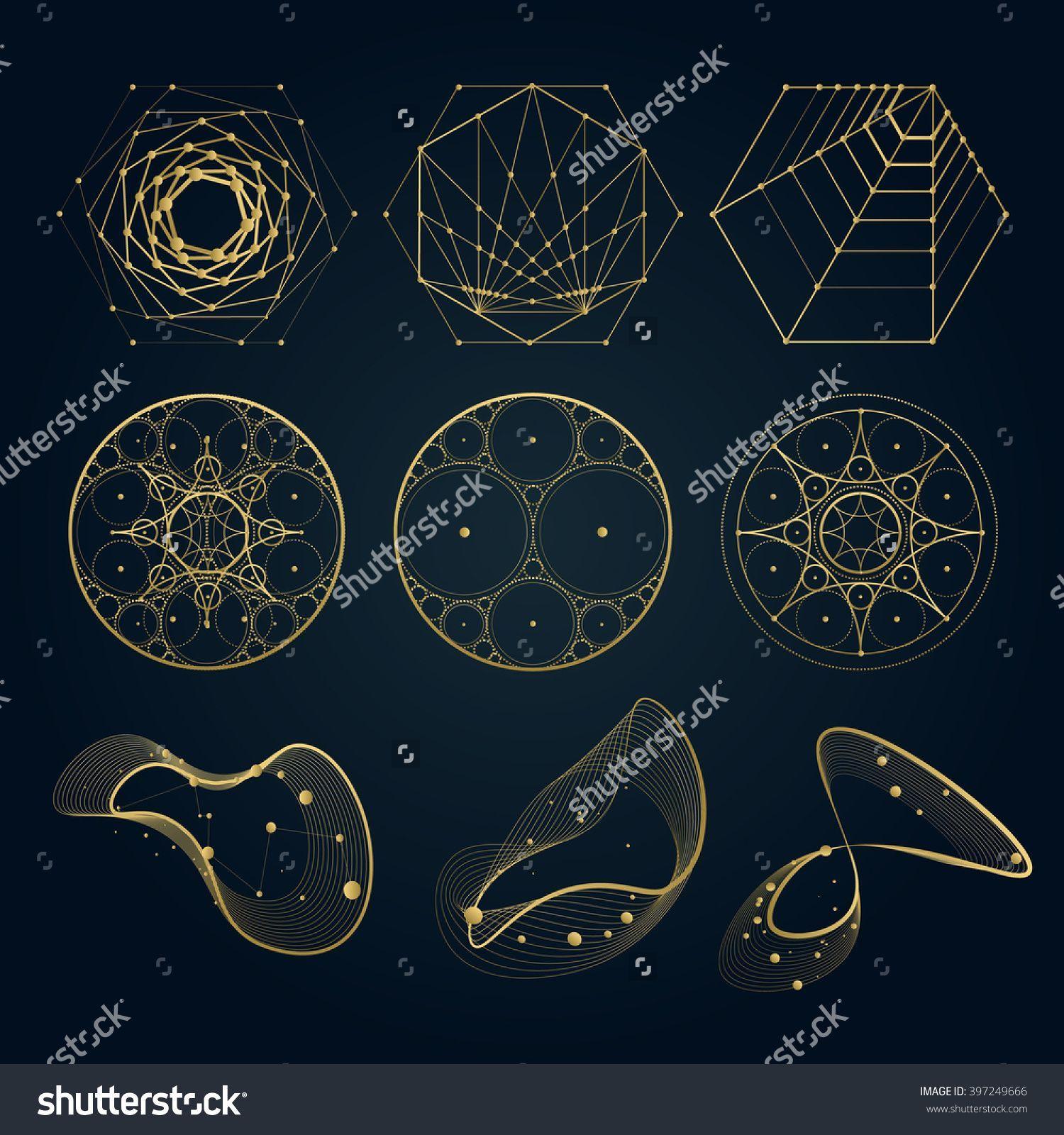 Black Hexagon Circle Logo - Sacred Geometry Forms, Shapes Of Lines, Logo, Sign, Symbol. Circle ...