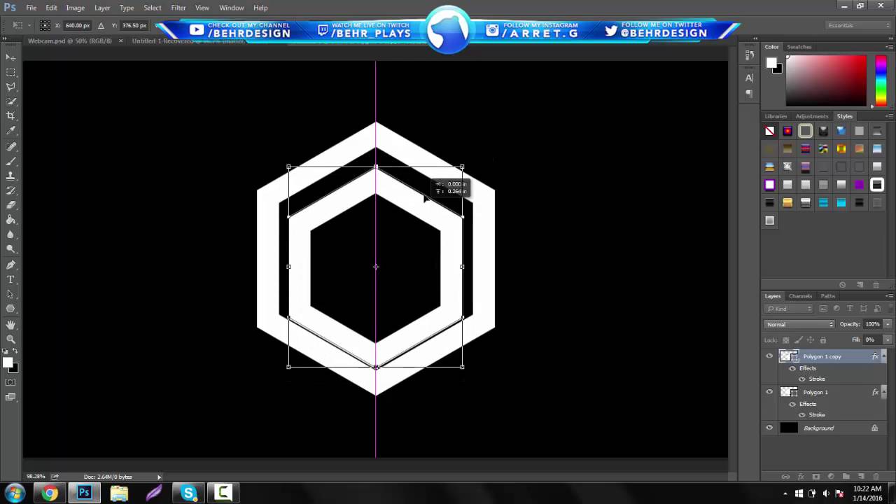 Hexagon with Lines Logo - Tutorial: Simplistic Hexagon Logos (Photoshop CC) - Behr - YouTube