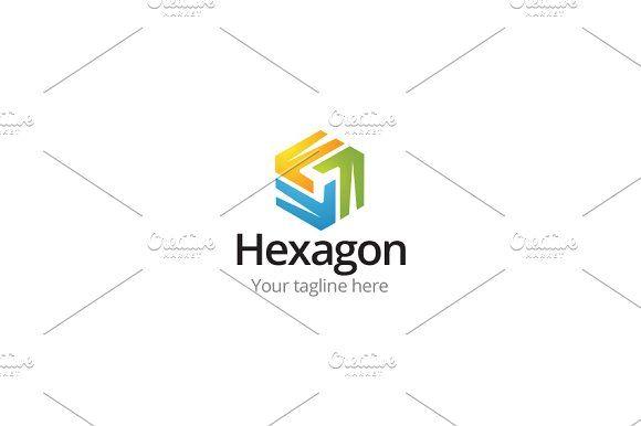Hexagon with Lines Logo - Hexagon Logo Logo Logo Templates Creative Market