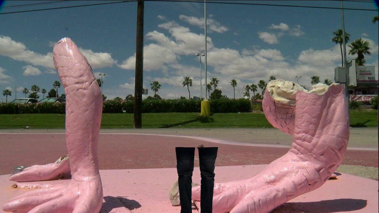 Pink Alligator Logo - Pink alligator sculpture disappears from Decatur and Flamingo - YouTube