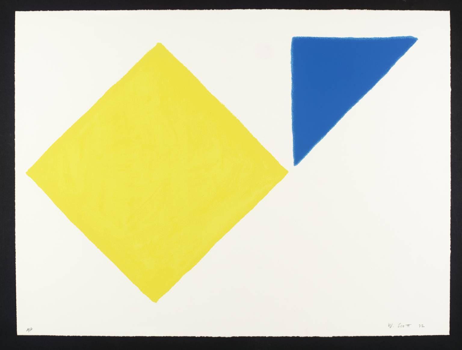 Blue and Yellow Square Logo - Yellow Square plus Quarter Blue', William Scott, 1972 | Tate