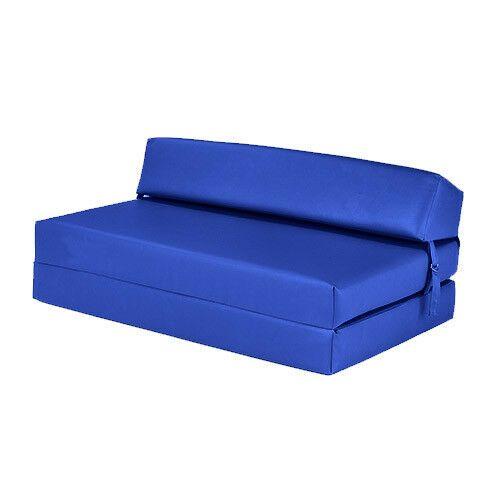 Double Blue Z Logo - Blue Faux Leather Double Chair Bed Z Guest Fold out Futon Sofa ...