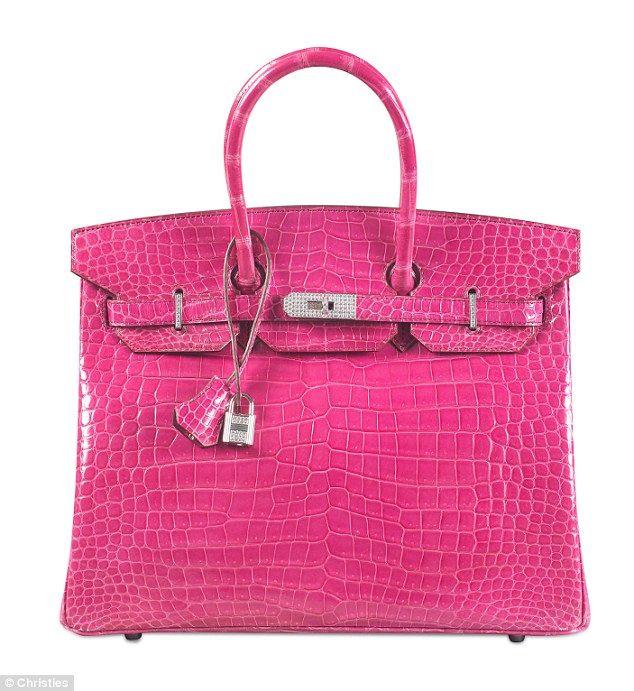 Pink Alligator Logo - Pink crocodile skin handbag becomes world's most expensive at £150k