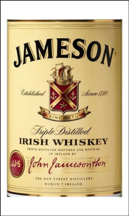 Jameson Whiskey Logo - Whisky Label Edible Icing Topper 07 - Jameson – the caker online