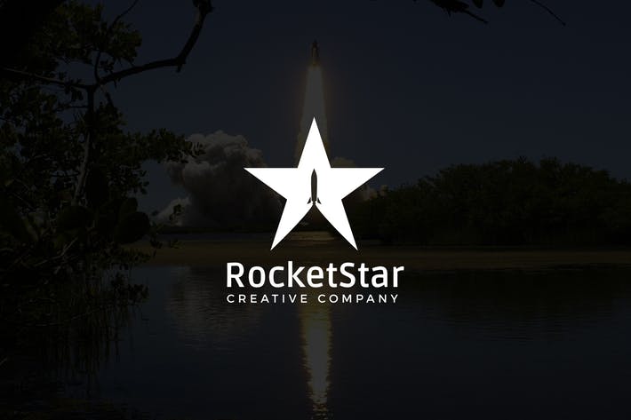 Space Rocket Logo - RocketStar : Negative Space Rocket Logo by punkl on Envato Elements
