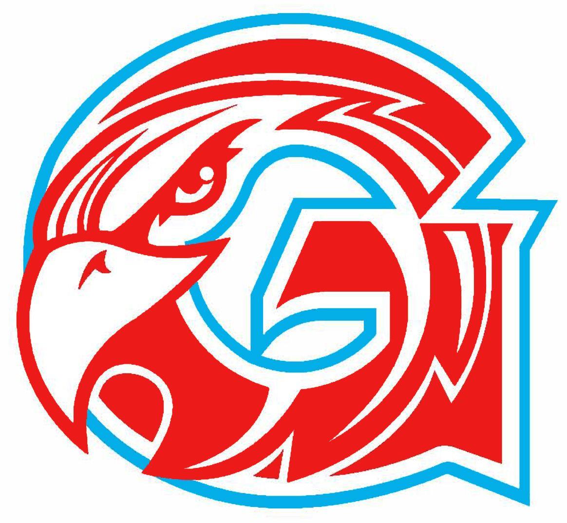 Red and Blue in High School Logo - MSHSAA Glendale High School