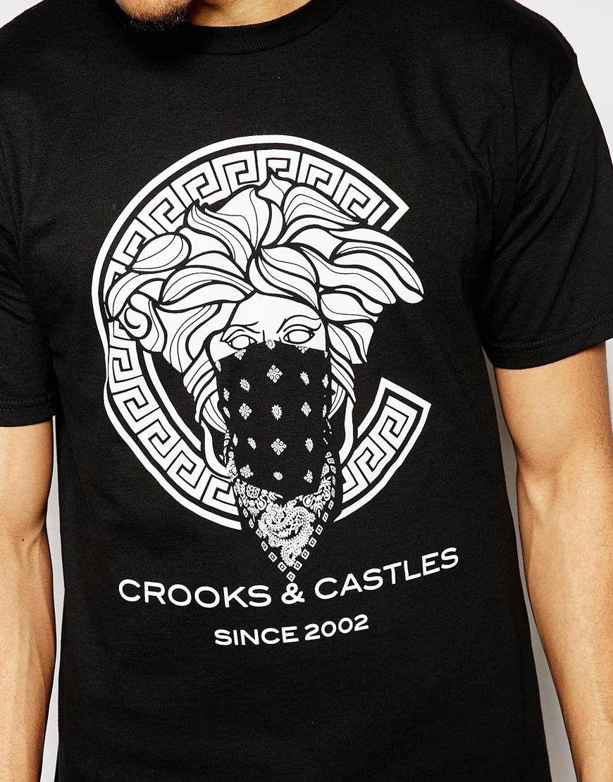 Crooks and Castles Clothing Logo - Crooks And Castles T Shirt With Greco Medusa In Black For Men