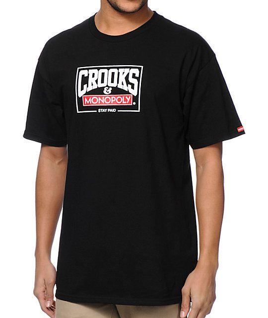 Crooks and Castles Clothing Logo - Crooks & Castles X Monopoly Stay Paid Black T Shirt