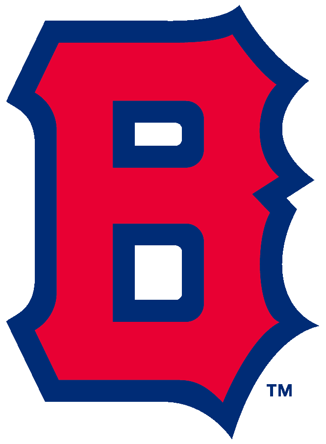 Red and Blue in High School Logo - Boston Bees Primary Logo (1939) block 'B' in red with a blue