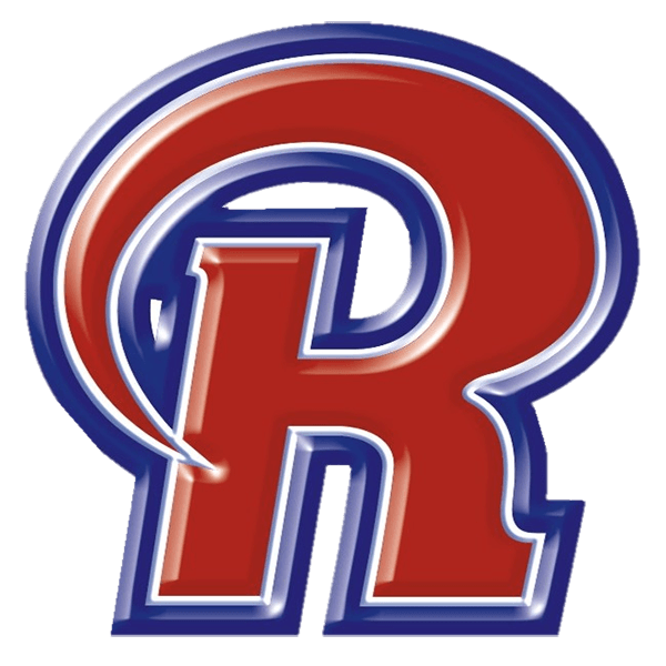 Red and Blue in High School Logo - Richland High School
