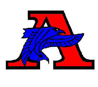 Red and Blue in High School Logo - Robbinsdale Armstrong High School