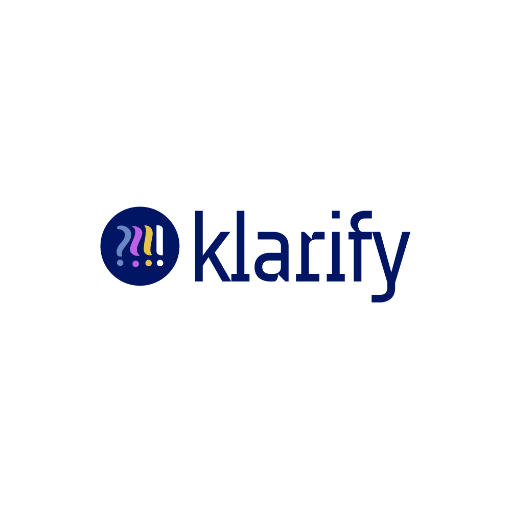 Exclamation Point Logo - For Sale – klarify Question Mark Exclamation Mark Logo | Logo Cowboy