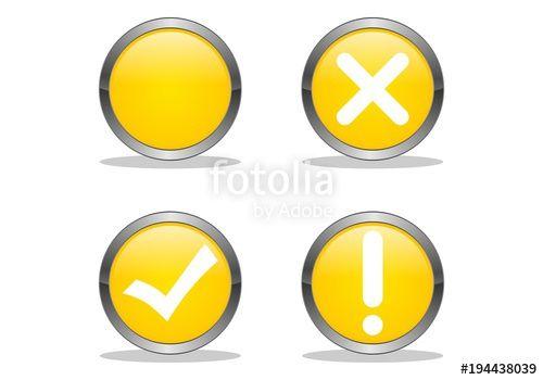 Exclamation Point Logo - Tick, check, exclamation point yellow logo 