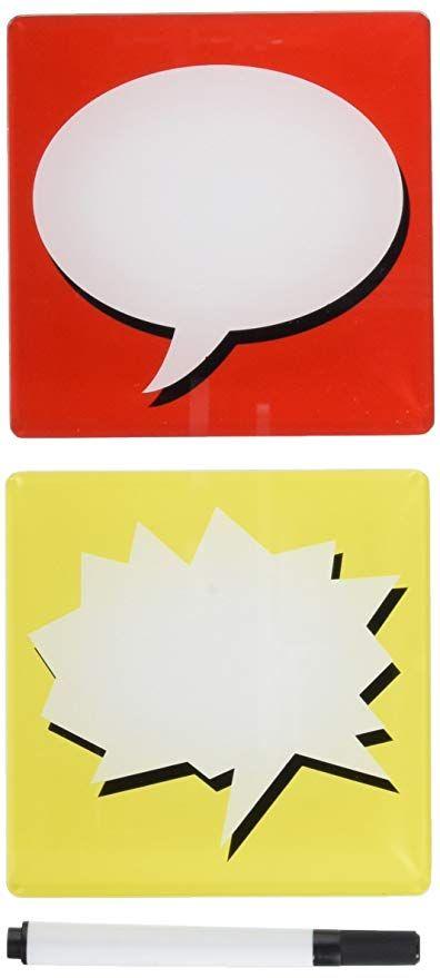 Text Bubble Red and Yellow Logo - Buy Bubble Text Coaster Pads with erasable marker (Red / Yellow ...