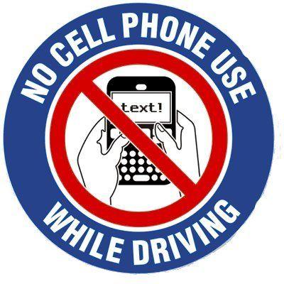 Circular Phone Logo - No Cell Phone Use While Driving (Circular)