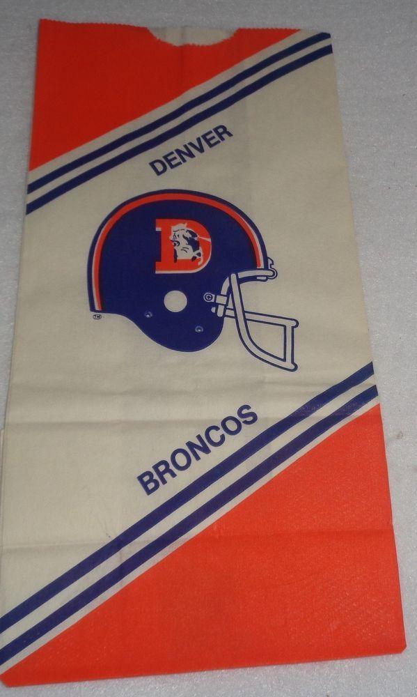 Denver Broncos Old Logo - Vintage Denver Broncos Old Logo Pop Corn Lunch Bag #NFL