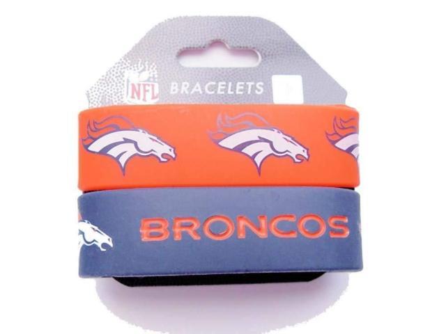 Denver Broncos Old Logo - NFL Silicone Rubber Bracelet Set 2 Pack Old Logo Denver Broncos
