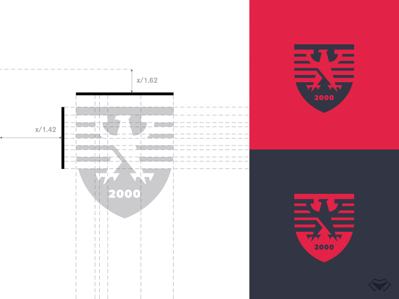 Red Shield Business Logo - 2000 Bird Shield Logo - Red and Grey by visual curve | Dribbble ...