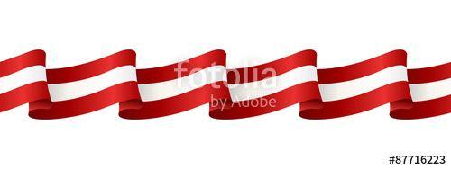 Red and White Stripes Logo - looping ribbon wave red white stripes