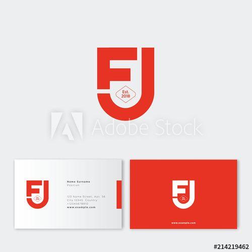 Red Shield Business Logo - F and U letters monogram. Interlaced, crossed letters F and U