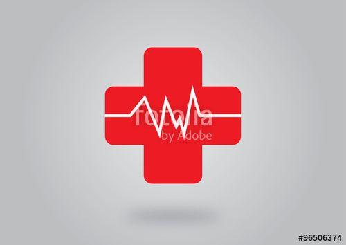 Red Medical Cross Logo - Red Medical Logo/Red cross logo with an up-down line in the middle ...