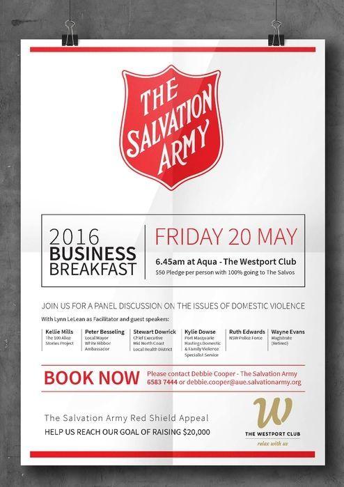 Red Shield Business Logo - Red Shield Appeal Business Breakfast. Port Macquarie Salvos