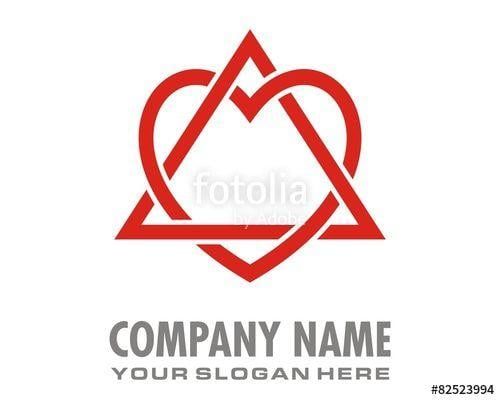 Heart in Triangle Logo - triangle love heart logo image vector