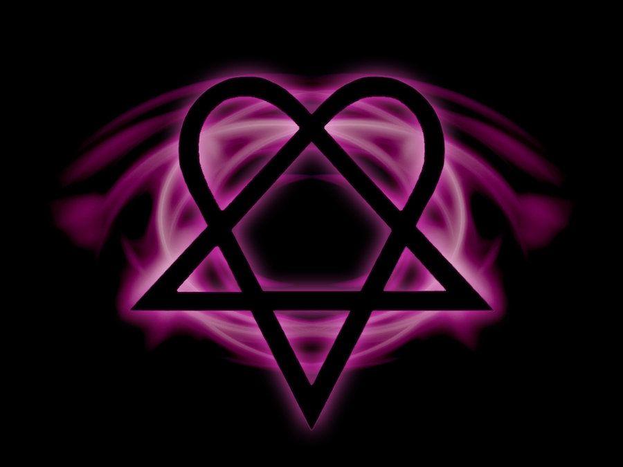 Heart in Triangle Logo - Him band Logos