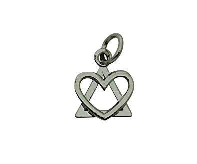 Heart in Triangle Logo - Adoption Symbol Triad Pendant Charm Drop Necklace