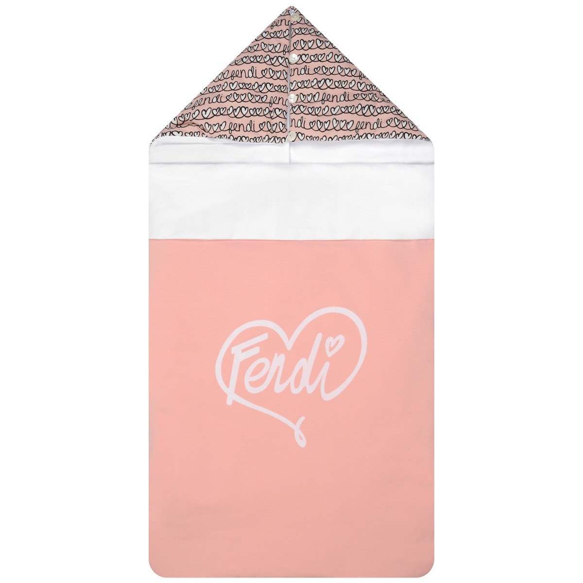 Heart in Triangle Logo - Fendi Girls Pink Heart Logo Baby Nest