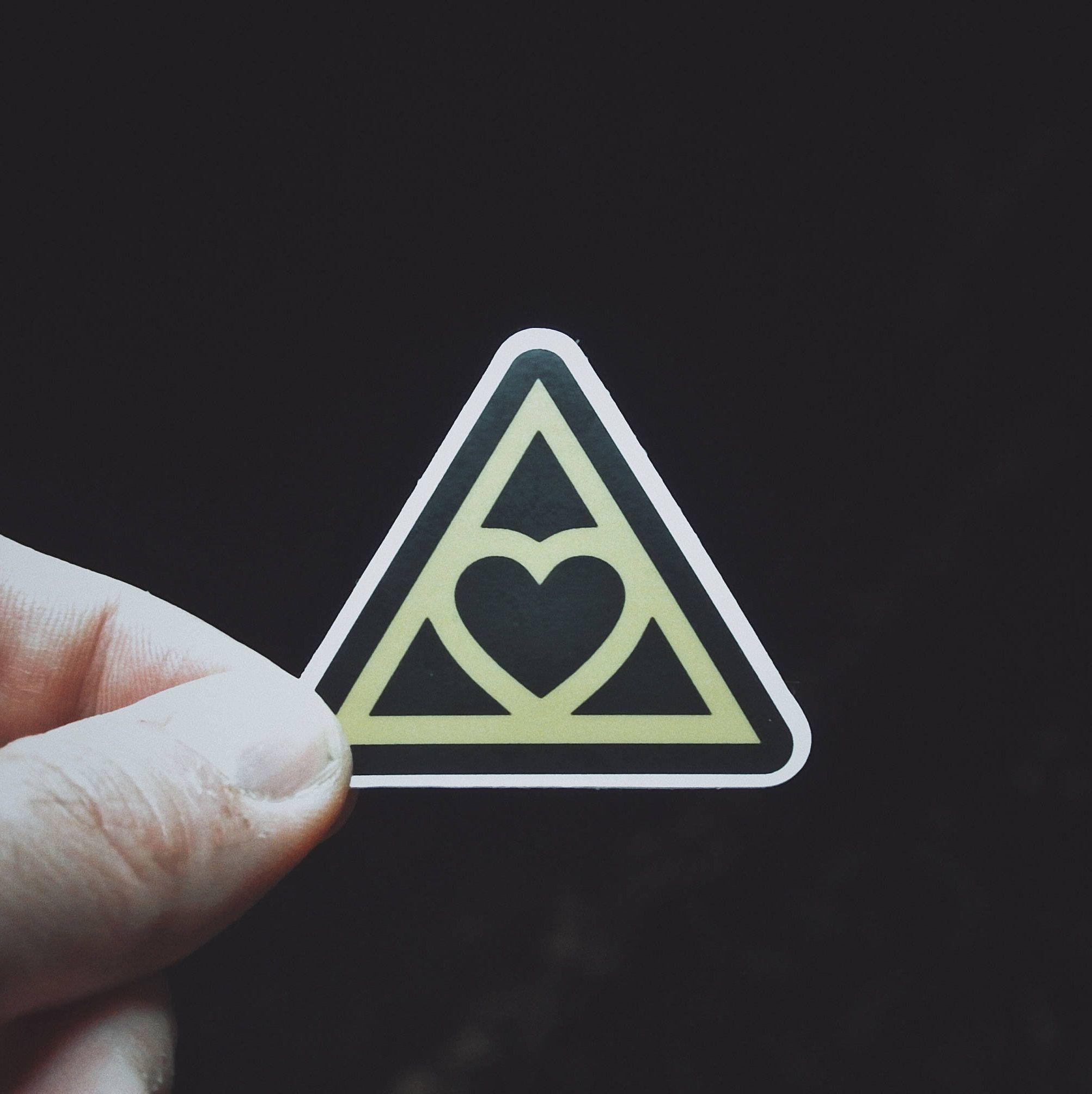 Heart in Triangle Logo - Heart Triangle Sticker