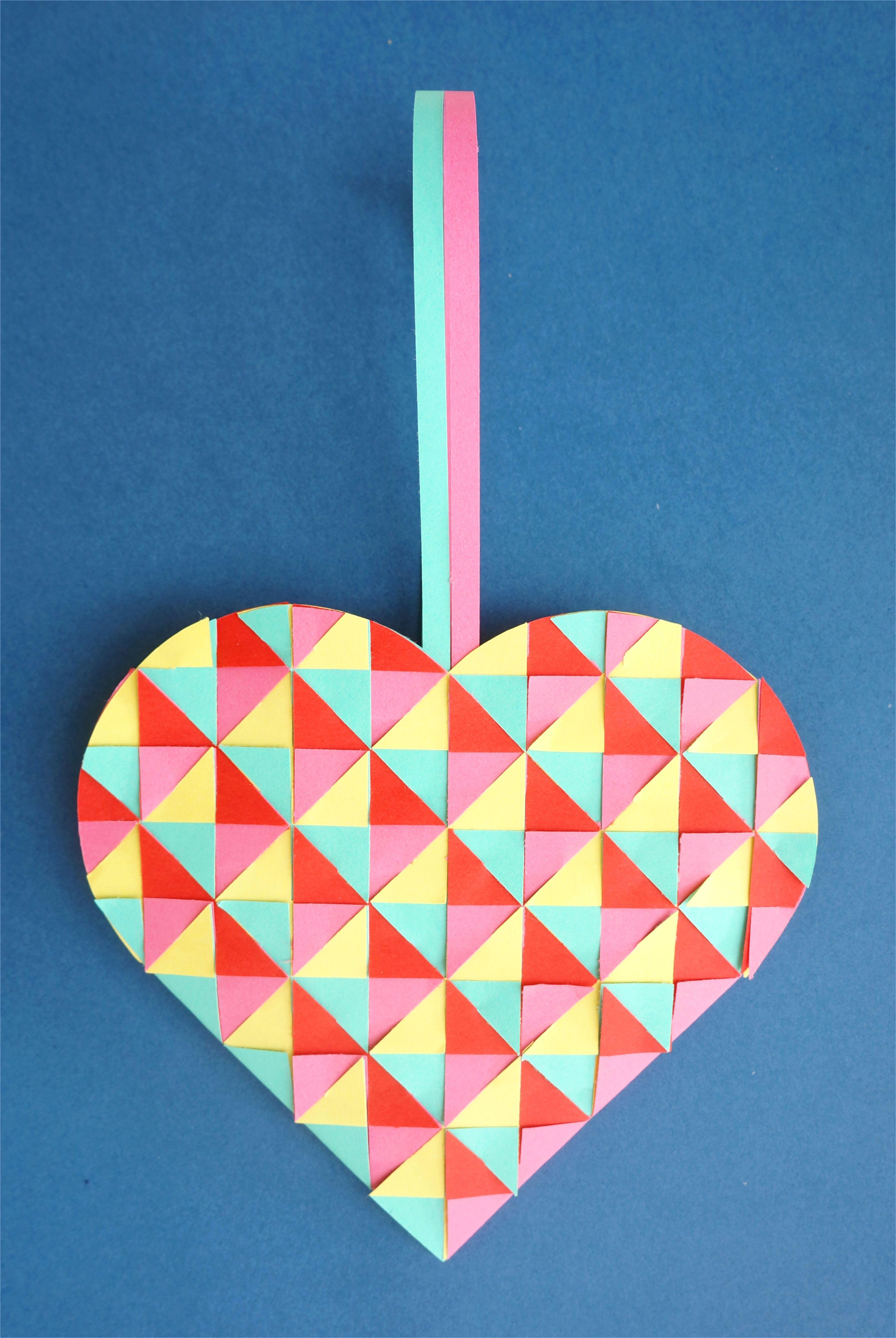 Heart in Triangle Logo - Joined Heart #032 Squares & Triangles | PaperMatrix