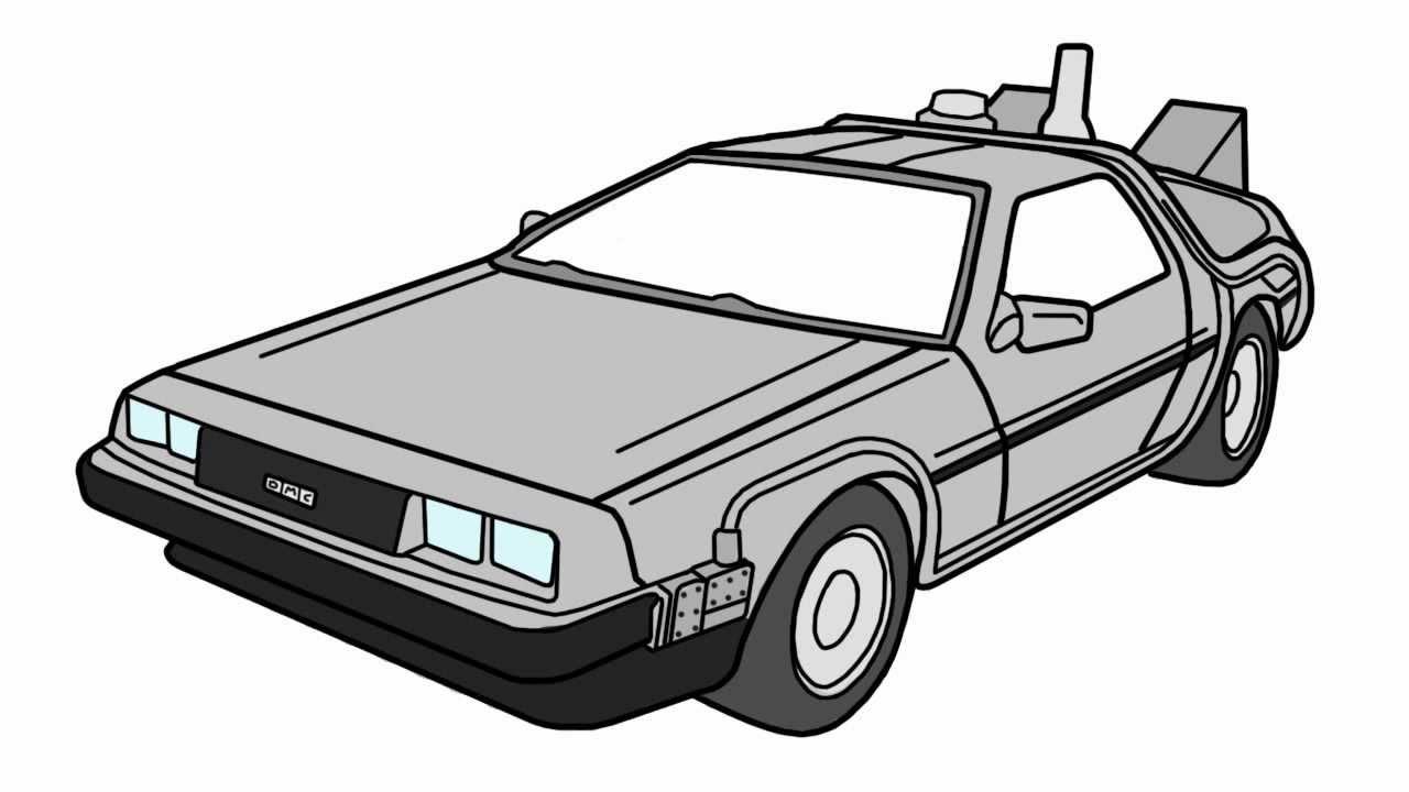 Back to the Future DeLorean Logo - How to Draw the Back to the Future Delorean - YouTube