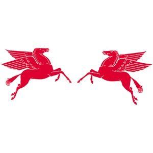 Flying Horse Logo - Mobil Flying Horse Decal - Pair