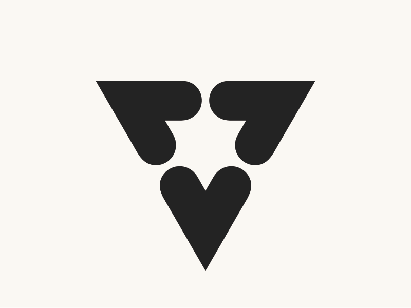 Heart in Triangle Logo - Love Triangle