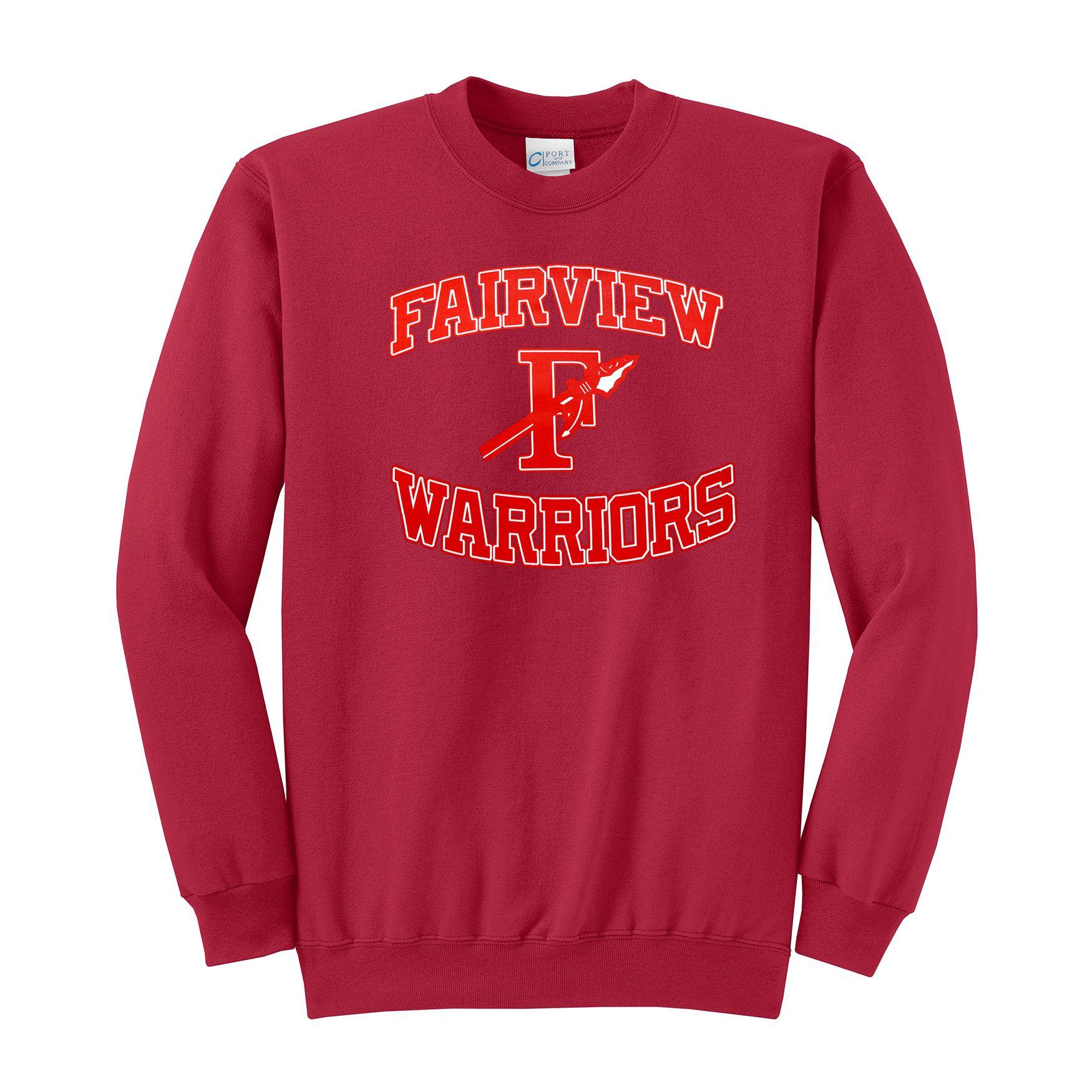 Red and White Spear Logo - Fairview Park Spear Crew Neck