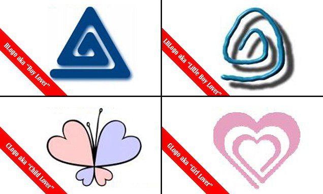 Heart in Triangle Logo - The symbols pedophiles use to signal their sexual preferences ...