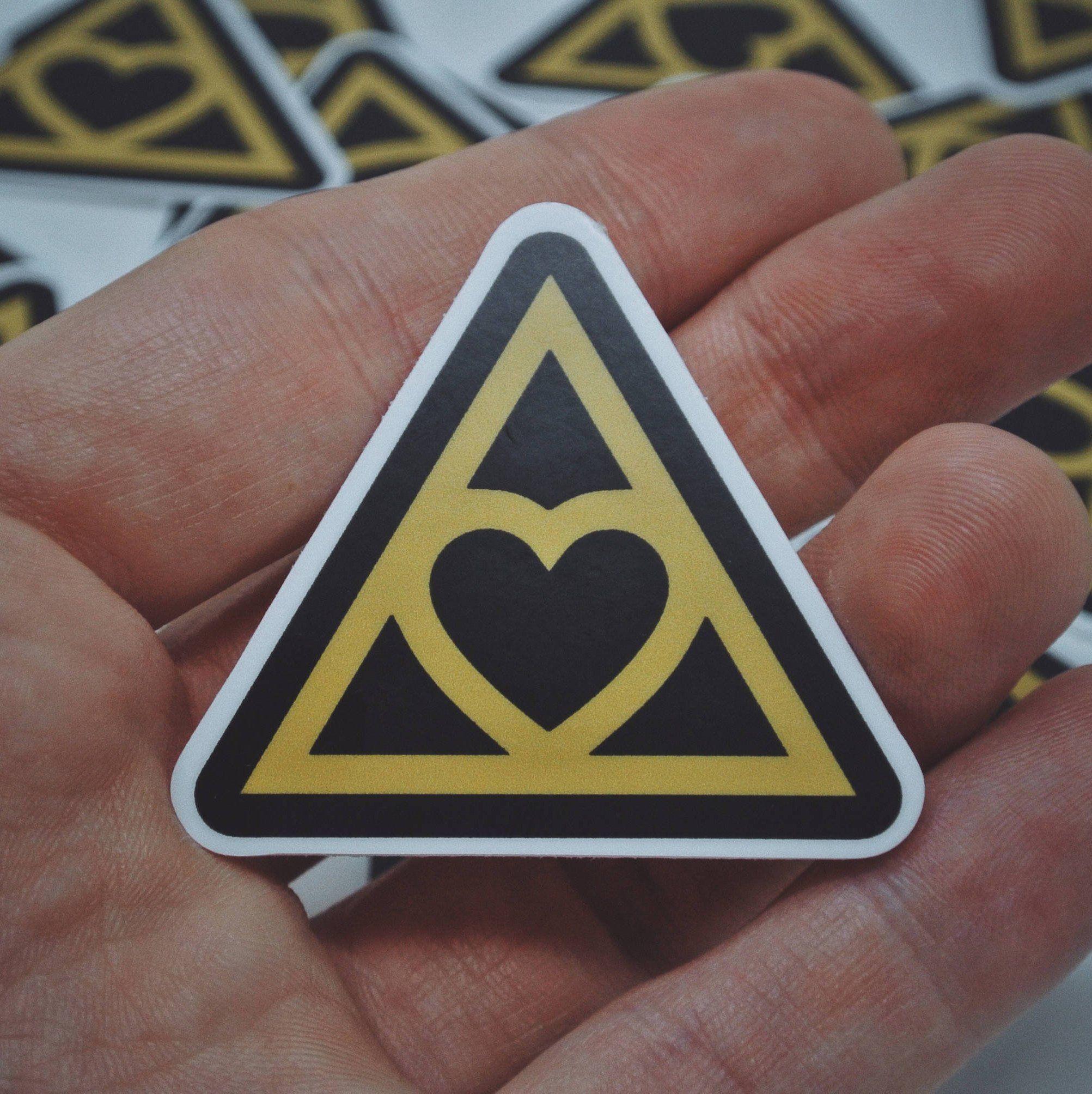 Heart in Triangle Logo - Heart Triangle Sticker. Starseed Supply Co