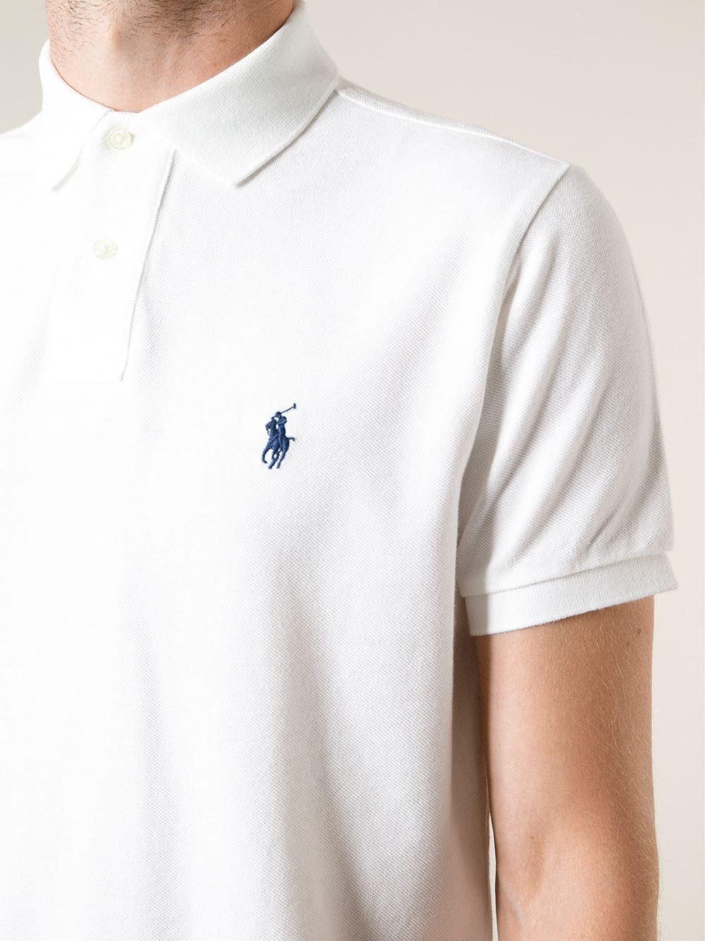 White and Blue Polo Logo - Polo Ralph Lauren Blue Logo Polo Shirt in White for Men - Lyst